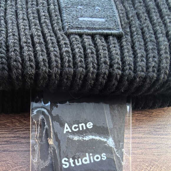 Acne Studios Pansy Face Black Hat Beanie